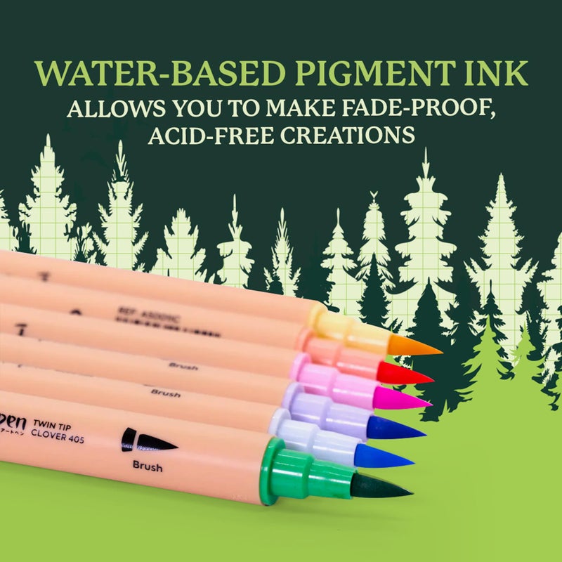 Dingbats* Notebooks Atopen Dual Tip Pen Set - Pastel Set - 6-Pack Fineliner/Brush Pens for Calligraphy and Art Drawings - Image 4